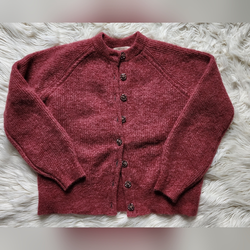 SOLD Sèzane Othello cardigan in Rosewood- jewel buttons
